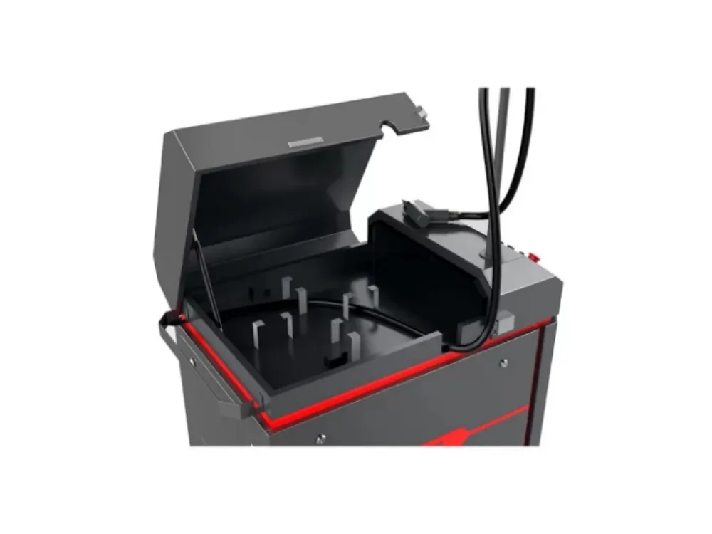 Handheld welder built-in storage compartment