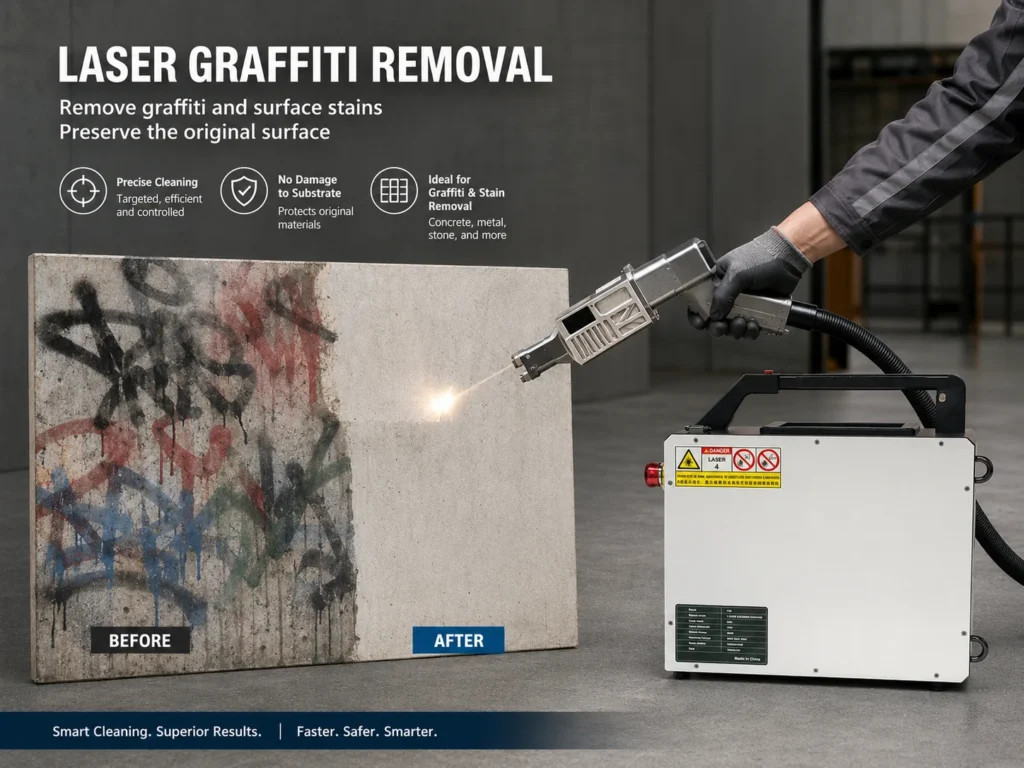 Surface graffiti laser cleaning sample