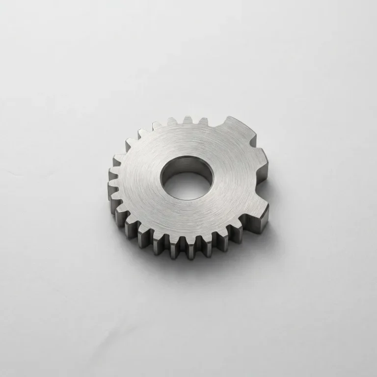 Gear-shaped part cut from thick steel plate