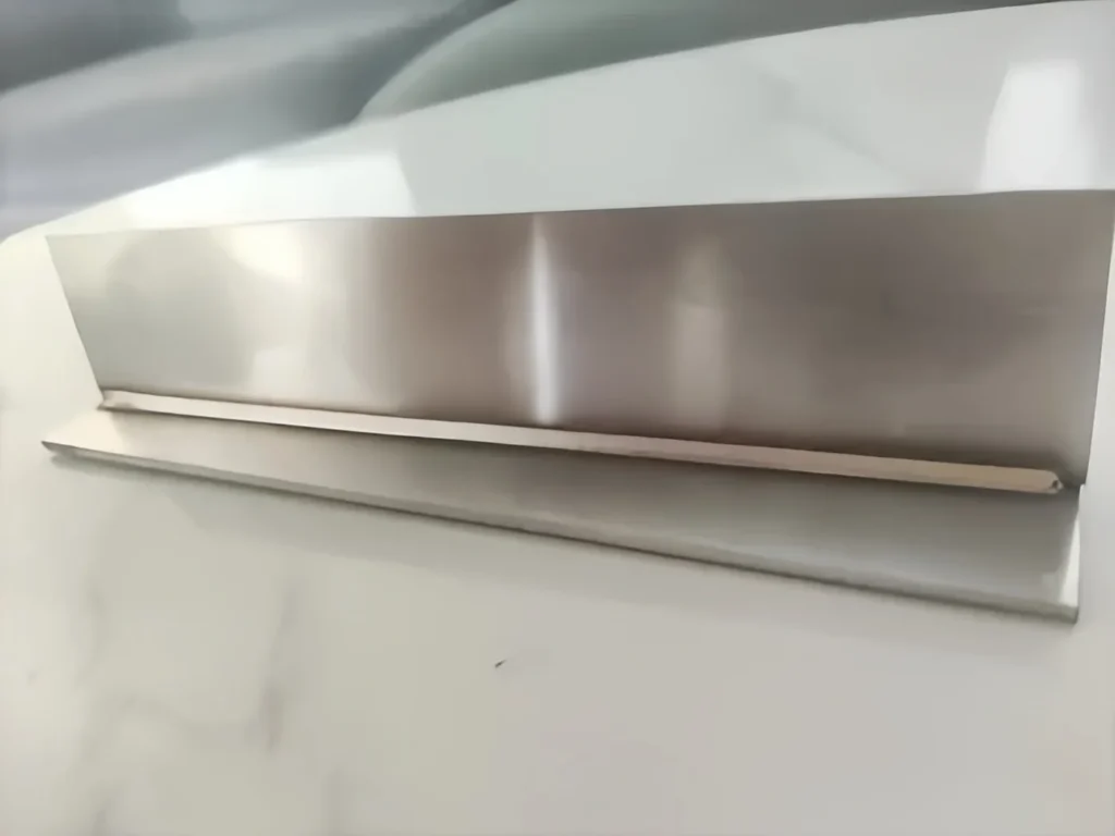 Weld seam on a stainless steel part