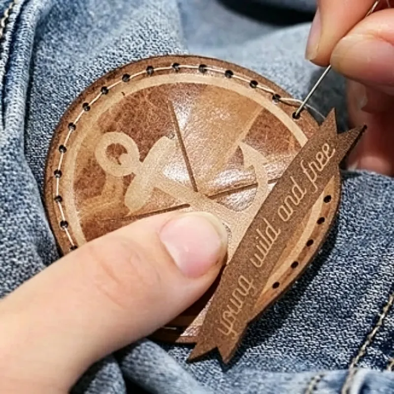 Handheld laser marking on metal sample