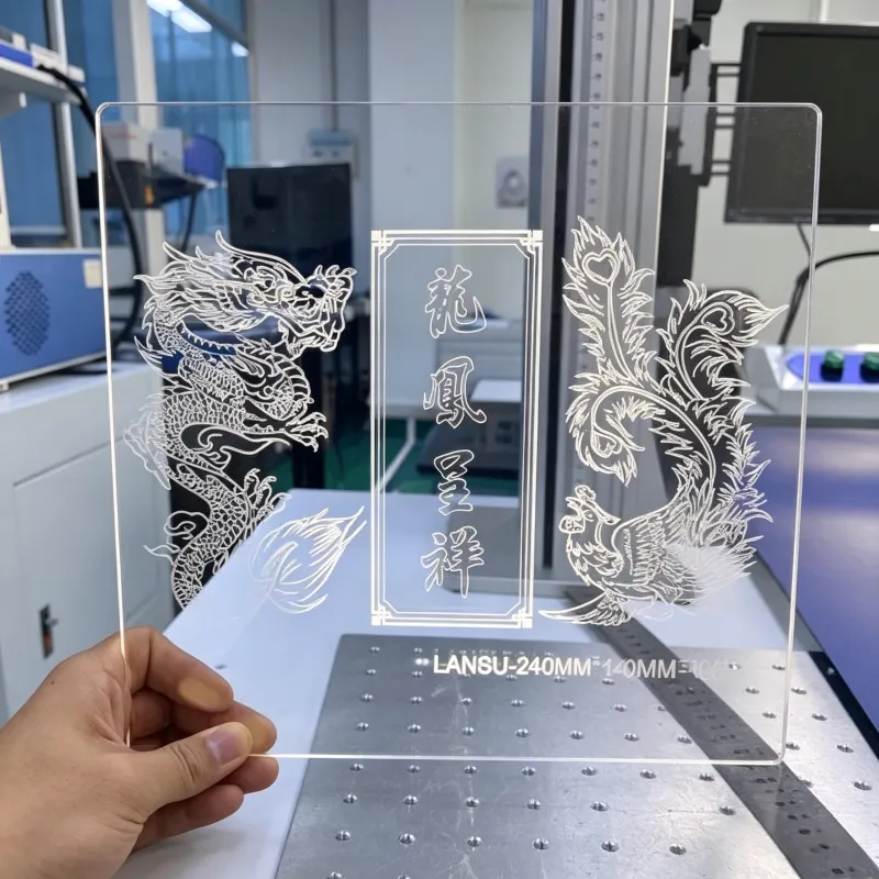 Acrylic part marked with a CO2 laser