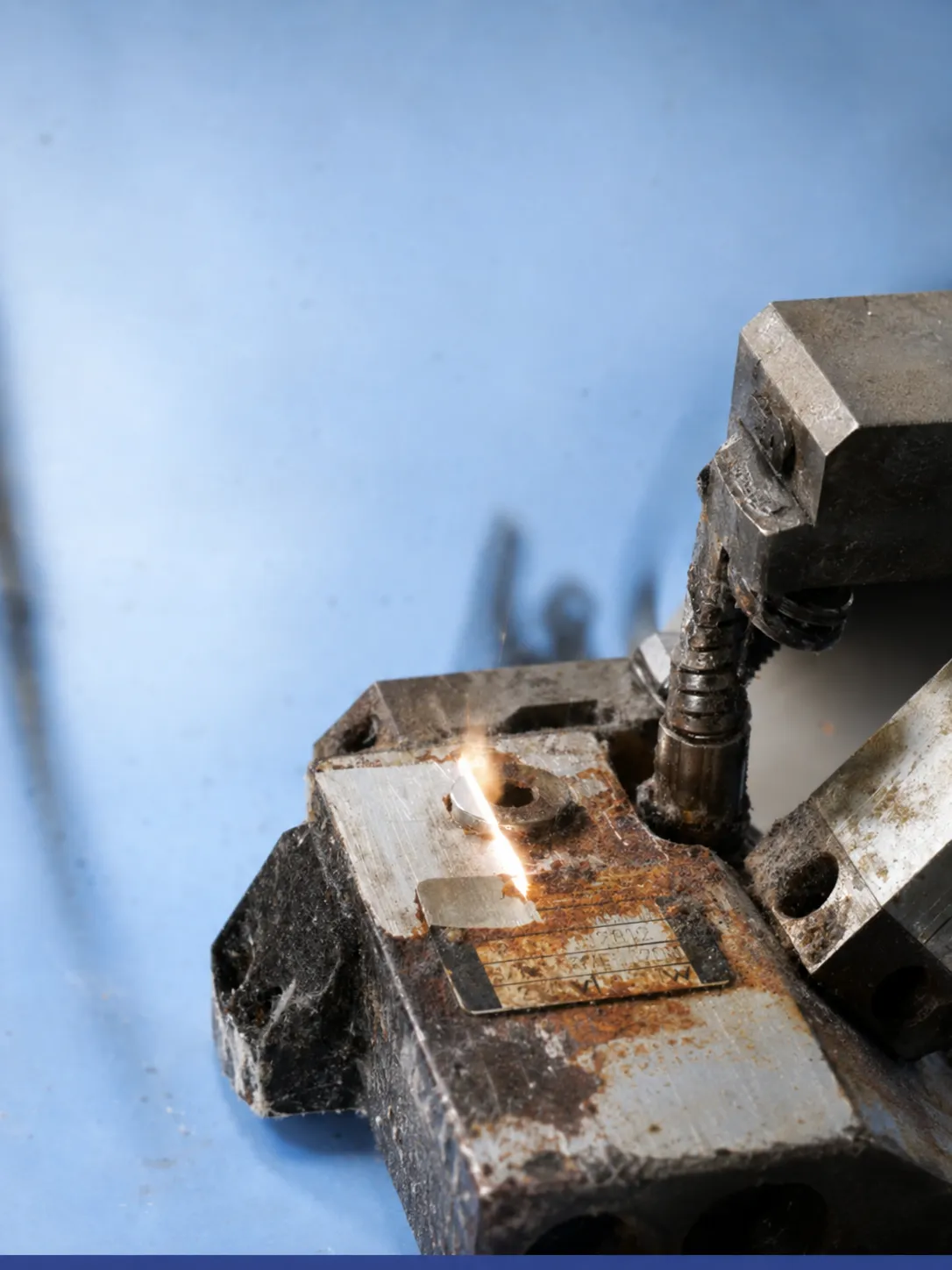 Surface cleaned by a continuous laser cleaning machine