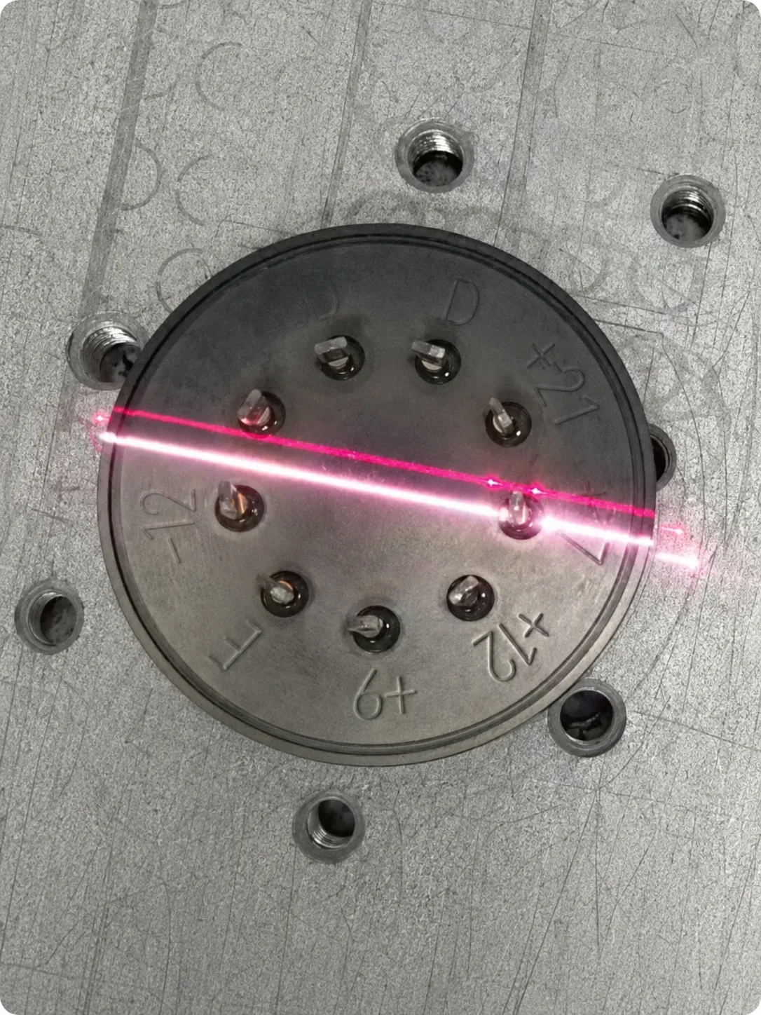 Workpiece cleaned by a pulsed laser cleaning machine