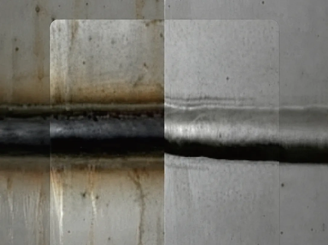 Surface cleaned by a pulsed laser cleaning machine